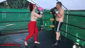Topless Boxing in the Ring - Andrea Rosu mp4