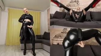 Dominant Katya playing with strap-on