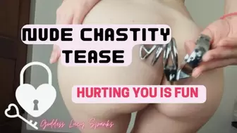 NAKED CHASTITY TEASE AND DENIAL