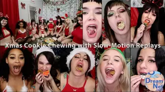Xmas Dirty Girls Chewing Cookies Sexually