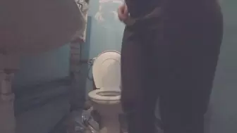 Wet farting in toilet