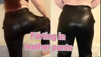 Farting in leather pants