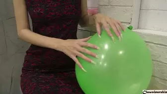 nails popping new balloons - scratching to burst