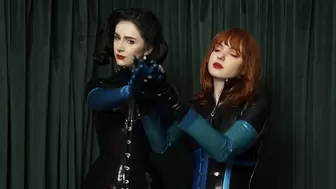 Two girls in latex catsuits are enjoying latex (1080p)