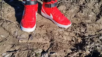 Hot red Nike mud walk