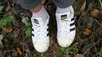Play in mud with my Adidas superstar sneakers dirty fetish