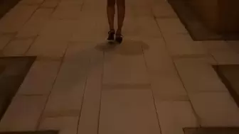 girl coming home from party (Cum Her sandals heels)
