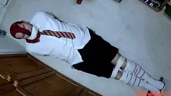Ruined orgasm in my isolation room whilst he is bound and gagged in adult school uniform - Part 2 of 2 BBW bondage,School uniform, gay bondage, amateur, schoolboy, socks, shorts,tied up, bound and gagged man, rope bondage, BBW domination, man tied up, ma