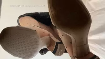 POV and underglass Views on High heel sandals and Nylons - HD