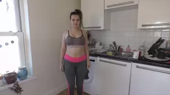 Jumping, Jogging And Boob Shaking, In Gymwear and Topless