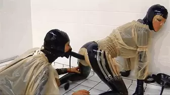 Heavy rubber bitches in the latex clinic have really fun with pussy dildoing and pissing
