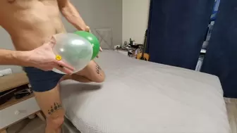 Jerking off with balloons