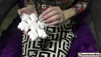 nails destroying the styrofoam snowflake