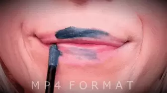 Blue Lipstick Makeup Lip Sniff (HD) MP4