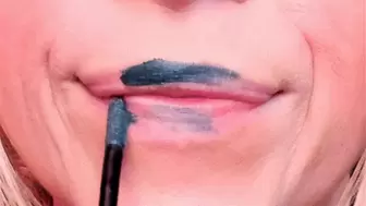 Blue Lipstick Makeup Lip Sniff (HD) WMV