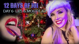 12 Day of JOI - Day 6 Lips Mouth ASMR JOI with Milf Anastasia Pierce, Holidays Christmas Femdom Jerk off SD