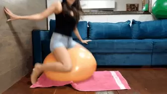 Sexy ass jumping on a balloon