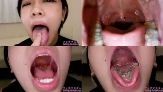 Fuuka Nagano - Showing inside cute girl's mouth, chewing gummy candys, sucking fingers, licking and sucking human doll, and chewing dried sardines mout-150