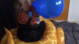 Blow To Pop On Inflatable Giraffe