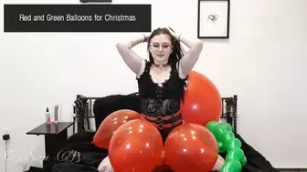 Red and Green Balloons for Christmas