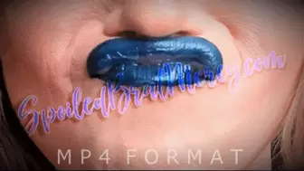 Messy Blue Lipstick Lip Sniff (HD) MP4