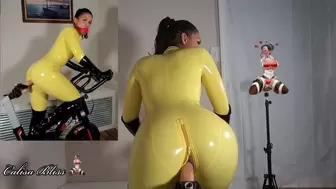 Riding a Dildo Bike in my Latex Catsuit 4k