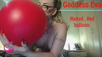 Milf BIG TITS naked, red balloon pop with nails HD MP4