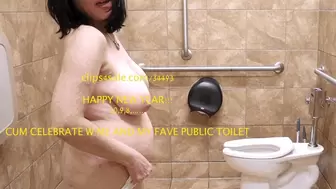 NEW YEARS EVE COUNTDOWN WITH MY FAVE PUBLIC TOILET PEEING TALKING SHOWING FAT AND YOU CUMMING TO CELEBRATE