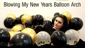 Blowing My New Years Balloon Arch