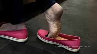 Flats Dipping & Grabbing & Swinging Her Shoes With Her Toes