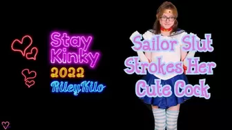 Sailor Slut Sadie Strokes Her Cute Cock
