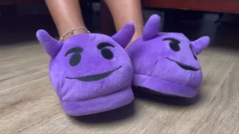 House Shoe Dangle with Purple Toes