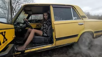 Nastya getting stuck in the mud and hard revving