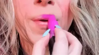 Bright Pink Lipstick Lip Smelling (HD) WMV