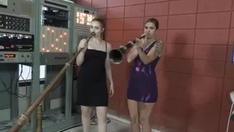Arietta and Ayla Try Out the Tibetan Horns (MP4 - 1080p)