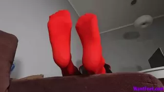 Red Pantyhose Soles - 4K MP4