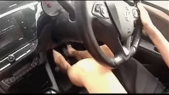 Girlfriend Driving in New Slingback Heels - (Clutch Pedal Overview)