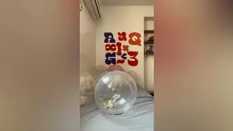 Popping confetti balloons by nails