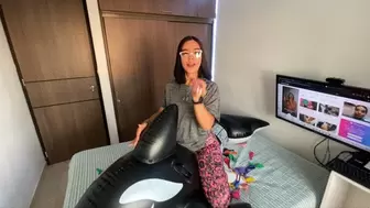 INFLATABLE WHALE, HUGE ASS BOUNCES ON HER