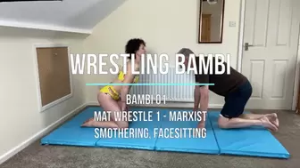 Bambi 01 - Mat Wrestle 1 - Marxist Smothering, Facesitting