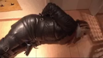 Helpless in Leather Outfit and Leather Hood