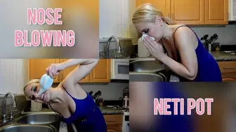 Nose Blowing and Sinus Washing with NetiPot - Julia Robbie - HD 1920 MP4