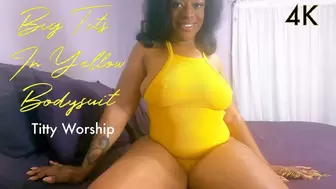 Big Tits In Yellow Bodysuit - 4K