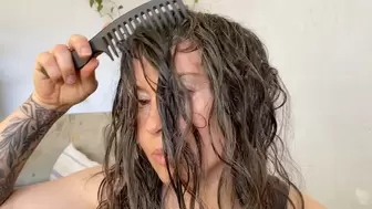 wet hair brushing mp4