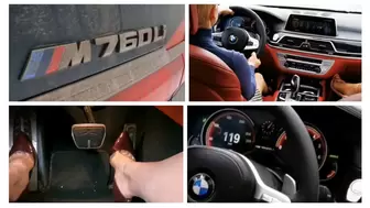 Aggressive driving and brutal hard braking in V12 BMW M760Li 650 hp
