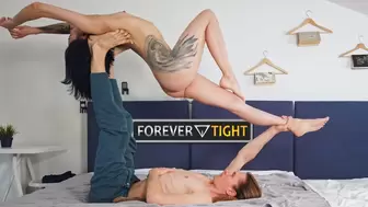 Naked AcroYoga and Yoga - Her First Time - With the slim and ravishing Madison Quinn - NO SEX - But Fun