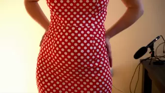 Red dotted dress is getting tight