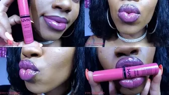 Glossy Pink Lips Kisses