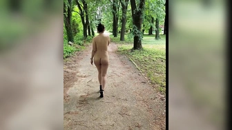 Za Za in the forest completely naked