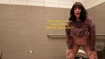 VAGINAL PEEING IN PUBLIC BATHROOM KINDA MISSED THE TOILET AND PEE'D THE FLOOR PLUS THE LOUDEST EVER PUBLIC FART OMG AND BIG ASS AND TITS IN PUBLIC